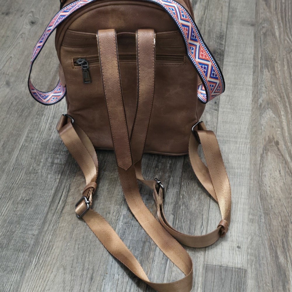 FADEON Backpack Purse Small Designer  Multicolored Strap Pockets Travel Festival - Picture 3 of 9